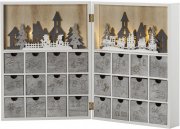 Konstsmide Holzsilhouette Adventskalender zum selber bef&uuml;llen mit LED Licht