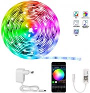 KooPower 5 Meter RGB LED Streifen mit APP-Steuerung, Bluetooth und Musik Sync