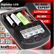 kraftmax BC-4000 EXPERT - Universal Akku Ladeger&auml;t SMART Li-Ion Technology