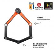Kryptonite Evolution 790 Faltbares Fahrradschloss (90cm / Orange)