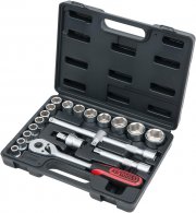 KS Tools 911.0620 20-teiliger 1/2 Zoll Steckschl&uuml;ssel-Satz inklusive 45-Zahn Umschaltknarre