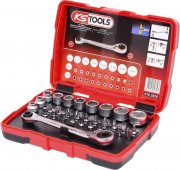 KS Tools 918.3050 31-teiliger 1/4" Steckschl&uuml;ssel- und Bit-Satz mit Ratsche