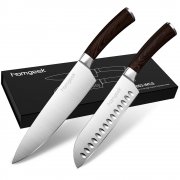 K&uuml;chenmesser 2er-Set, 7-Zoll-Santokumesser + 8-Zoll-Kochmesser