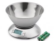 K&uuml;chenwaage mit Digitaldisplay f&uuml;r 15,01 &euro; &ndash; 1g genau, max. 5kg, abnehmbare Edelstahlsch&uuml;ssel