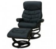 Kunstleder Relax Sessel + Hocker Fernsehsessel Polstersessel Wohnzimmer schwarz f&uuml;r 149&euro;