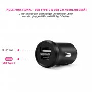 Ladeger&auml;t USB-C Power super mini 2-Port 5V 4,8A, 2-in-1 KFZ - Aluminium @amazon 4,99&euro;