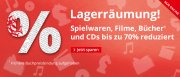 Lagerr&auml;umung bei Hugendubel bis zu 70% sparen