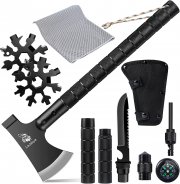LaJasya 8 in 1 Survival Multifunktions-Axt inkl. 2 St&uuml;ck 19 in 1 Schneeflocken MultiTools