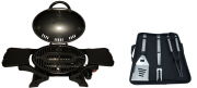 Landmann Grill Chef Portabler Gasgrill + BBQ Edelstahl Grill-Besteck 3 tlg. 