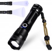 Lanlelin aufladbare Teleskopzoom LED Taschenlampe mit 5 Lichtmodi