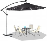 LARS360 Alu Ampelschirm &Oslash;350cm mit Solar LED Beleuchtung