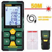 Laser Entfernungsmesser 50m TECCPO, USB, 30 min Schnellladung