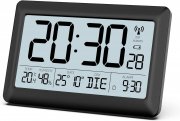 LATEC Funk Wanduhr mit Temperaturanzeige und Feuchtigkeitsanzeige