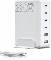 layajia 220W GaN III 8-Port USB C Schnellladeger&auml;t und Netzteil