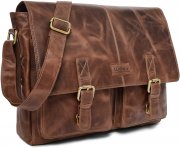 LEABAGS Cambridge Umh&auml;ngetasche aus echtem B&uuml;ffel-Leder im Vintage Look