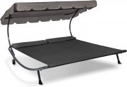 LECO Outdoor-Doppelliege mit Sonnendach f&uuml;r zwei Personen inkl. Kissen