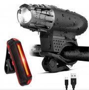 LED-Fahrrad-Licht-Kit wiederaufladbar &uuml;ber USB