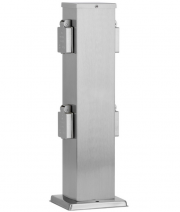 Ledar 4-fach Outdoor Edelstahl Steckdosens&auml;ule