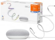 LEDVANCE Starter Kit Smart Home mit Google Home Mini Kreide + Smart+ Flex 1,80M