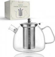 LIBWYS 1000ml Glas Teekanne mit Abnehmbarem Siebeinsatz