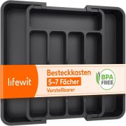 Lifewit verstellbarer Kunststoff Organizer Besteckkasten f&uuml;r Schubladen