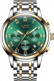 LIGE Herren Edelstahl Chronograph