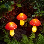 Lights4fun Fliegenpilz Solarleuchten (3er Pack) f&uuml;r 11,99&euro;