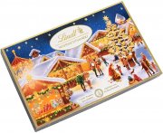 Lindt Schokolade Weihnachts-Markt Pralin&eacute;s mit 200 g Pralin&eacute;sorten umh&uuml;llt von Vollmilchschokolade