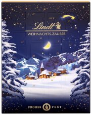 Lindt Weihnachts-Zauber Adventskalender mit 24 verschiedene Pralin&eacute;s- und Milchschokoladen