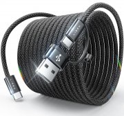 LISEN 2 Meter 240W Schnellladekabel USB C auf USB C Kabel mit USB Adapter
