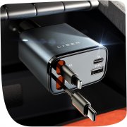 LISEN 4 in 1 USB und Lightning 69W Zigarettenanz&uuml;nder Auto Ladeger&auml;t
