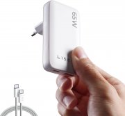 LISEN GaN Charger 65W USB A und C Schnellladeger&auml;t inkl. 60W USB C Datenkabel