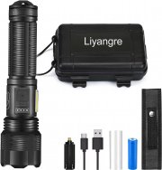 Liyangre 3200mAh Akku LED Taschenlampe mit Zweifarbigem COB-Seitenlicht