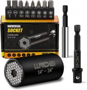LLNDEI Universal Steckschl&uuml;ssel + 11-teiliges Schraubendreher Bit Set und Adapter