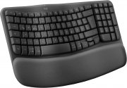 Logitech Wave Keys kabellose ergonomische Tastatur mit gepolsterter Handballenauflage
