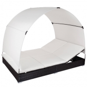  Lounge Liege mit Aluminiumgestell und Sonnendach schwarz f&uuml;r 199,99&euro;