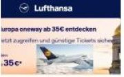 Lufthansa: Europa Oneway Fl&uuml;ge ab 35&euro;