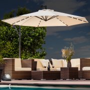 Luxus Sonnenschirm mit LED Beleuchtung Ampelschirm 300 cm
