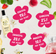 M&auml;dels! Staffelrabatt am Wochenende bei The Body Shop! Heute f&auml;ngts mit duften 30% Rabatt an!