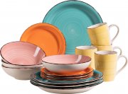 M&Auml;SER 931498 Bel Tempo II 16-teiliges Vintage Steingut Geschirr-Set f&uuml;r 4 Personen