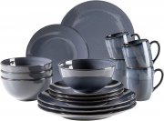M&Auml;SER 931830 Serie Ossia 16-teiliges Geschirr-Set aus Keramik im mediterranen Vintage Look