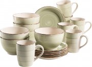 M&auml;ser Lumaca 18-teiliges Steingut Fr&uuml;hst&uuml;cks-Geschirr-Set f&uuml;r 6 Personen im Vintage Look