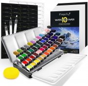 Magicfly 48 Aquarellfarben Set mit 3 Wassertankpinsel