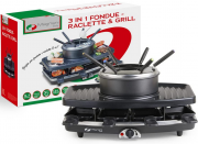 MAGNANI 3 in 1 Raclette, Fondue & Grillplatte Set