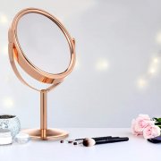 Make Up Spiegel rund, 360&deg; Schwenkbar, silber