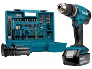 Makita DHP453FX12 18 V Akkuschrauber und Schlagbohrmaschine mit 101-tlg. Zubeh&ouml;r