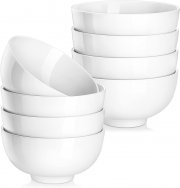 MALACASA Serie Regular 8-teiliges Porzellan M&uuml;slischalen Set 450ml Cremewei&szlig;
