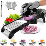 Mandoline Edelstahl Gem&uuml;sehobel + 1 Paar schnittfeste Handschuhe