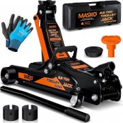 Masko 2,5 Tonnen hydraulischer Rangierwagenheber inkl. Koffer + 2X Gummiauflage + Handschuhe