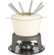 MasterClass Gusseisen-Fondue-Set aus Gusseisen mit 6 Gabeln